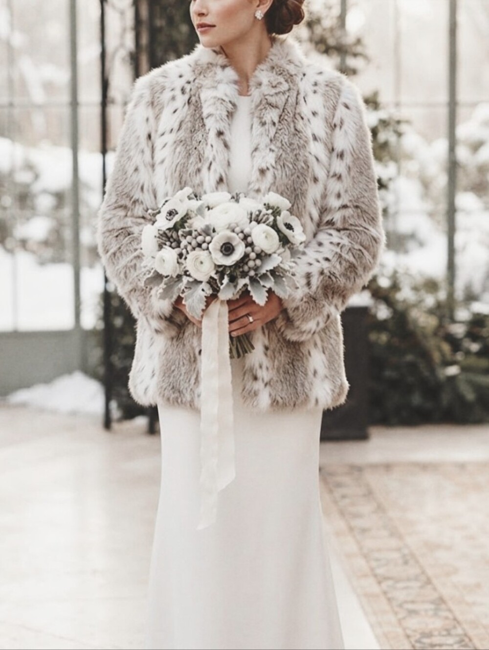 Vintage Faux Fur Snow Leopard Coat